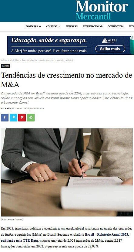 Tendncias de crescimento no mercado de M&A